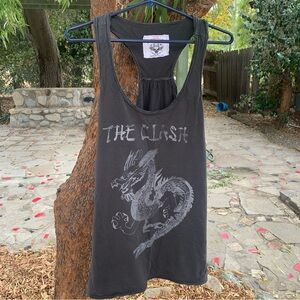 Amplified The Clash Dragon Gray Tunic Long Tank Top Tee Shirt Womens Size Large